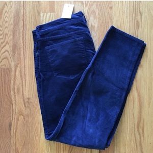J. Crew skinny cords in inky cobalt color, new!